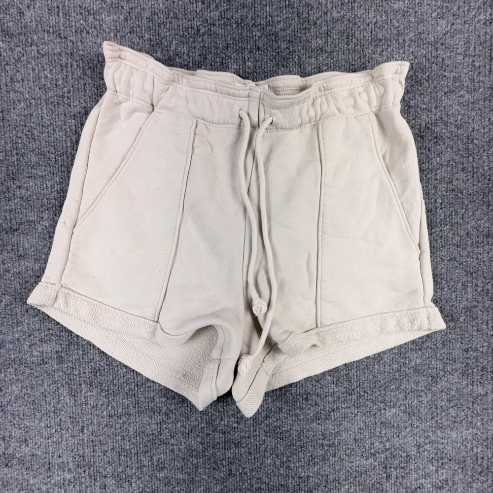 Abercrombie & Fitch Sweat Shorts Womens Medium Beige French Terry Paperbag